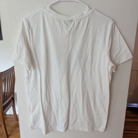 White T-Shirt with Stylish Dog Print - Picture 5 of 5